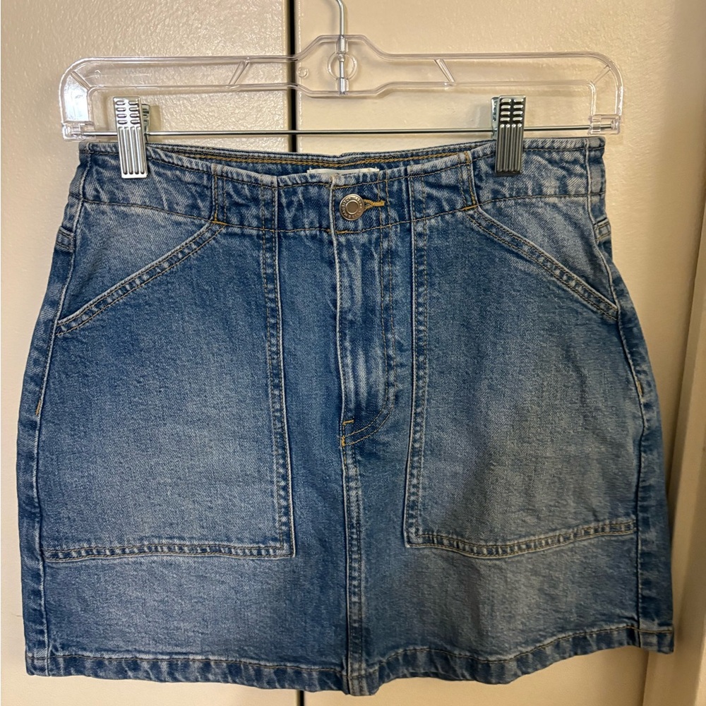 H&M Blue Mini A-line Cargo Skirt